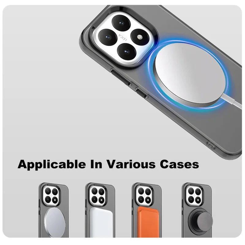 Étui IMAK pour Xiaomi 15T Compatible avec MagSafe, Couleur Bonbon, Antichute, TPU + Couverture Arrière PET - Noir