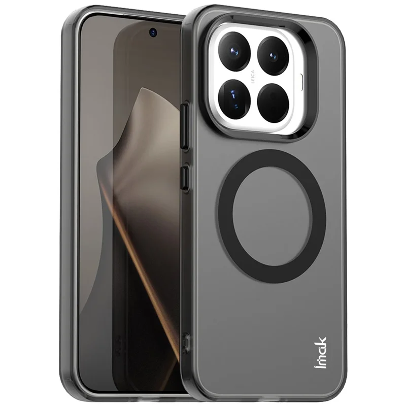 IMAK til Xiaomi 15T Pro skånhylster kompatibelt med MagSafe, slikolore, faldsikker bagside af TPU + PET - Sort