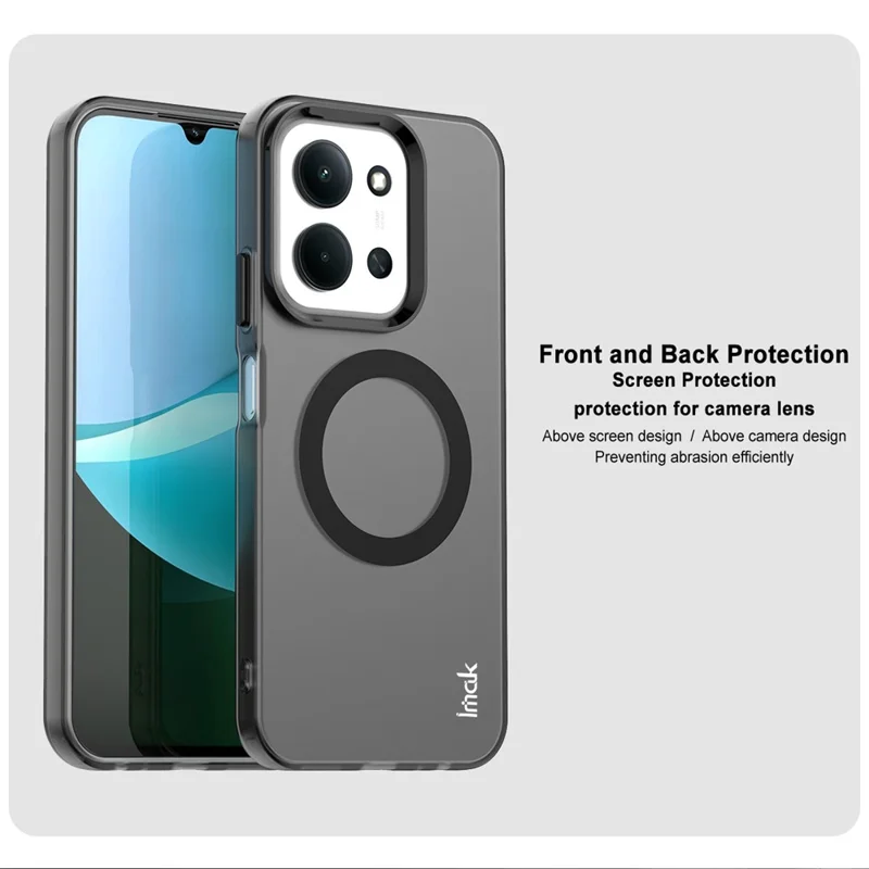 Obudowa magnetyczna IMAK do Xiaomi Redmi 15C 4G (UE) (173 mm) / 15C 5G (UE) (173 mm) / Poco C85 4G (173 mm), tylna pokrywa PC + TPU do telefonu kompatybilna z MagSafe – Czarna