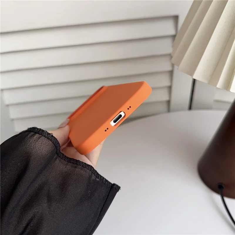 For iPhone Air Compatible with MagSafe Liquid Silicone Phone Back Cover (No Logo) - Orange