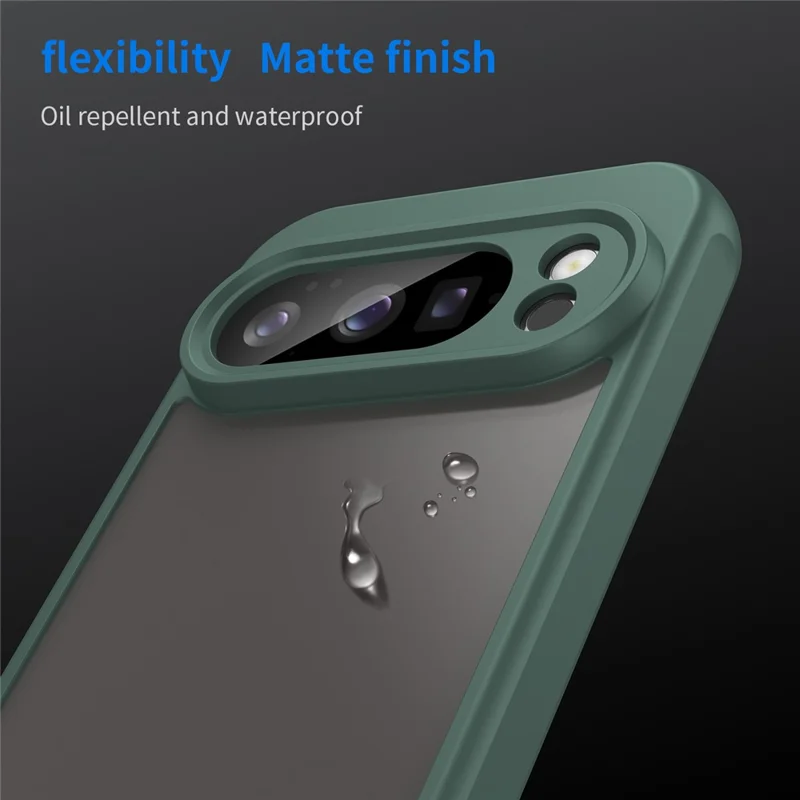 For Google Pixel 10 Pro Case Drop Proof Airbags Frosted Translucent PC + TPU Phone Back Cover - Green