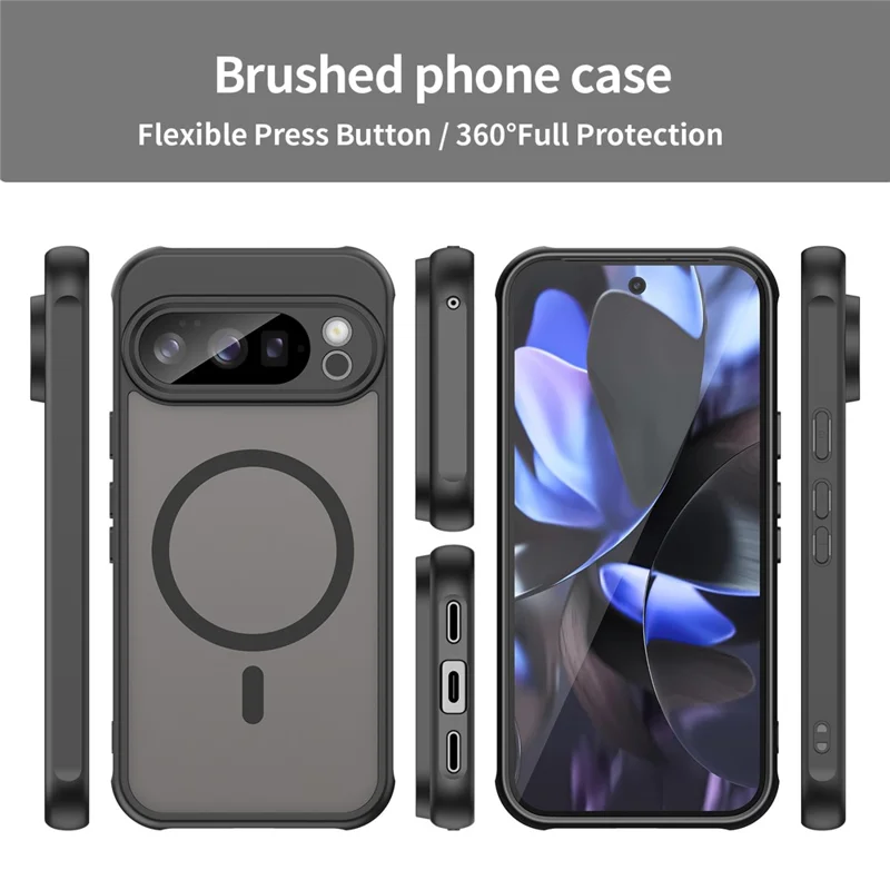 Bulk Purchasing For Google Pixel 10 Pro Magnetic Case Anti Drop PC + TPU Phone Cover - Black
