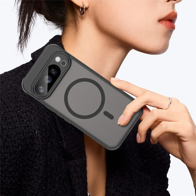 Bulk Purchasing For Google Pixel 10 Pro Magnetic Case Anti Drop PC + TPU Phone Cover - Black