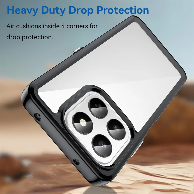 Telefonbeskyttelse til Honor 400 Smart 4G / 400 Smart 5G / X7d 4G / X7d 5G TPU + Akryl Beskyttende Clear Cover - Sort