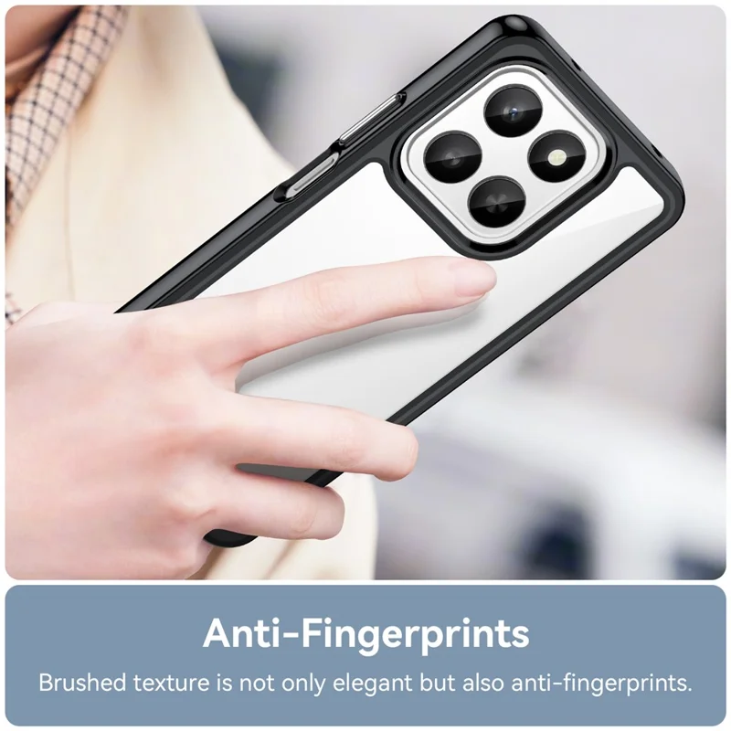 Telefonbeskyttelse til Honor 400 Smart 4G / 400 Smart 5G / X7d 4G / X7d 5G TPU + Akryl Beskyttende Clear Cover - Sort