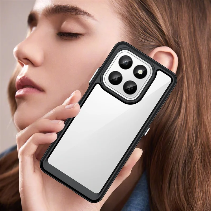 Telefonbeskyttelse til Honor 400 Smart 4G / 400 Smart 5G / X7d 4G / X7d 5G TPU + Akryl Beskyttende Clear Cover - Sort