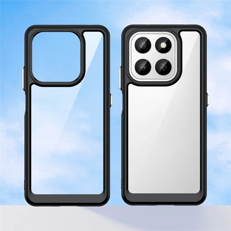 Telefonbeskyttelse til Honor 400 Smart 4G / 400 Smart 5G / X7d 4G / X7d 5G TPU + Akryl Beskyttende Clear Cover - Sort