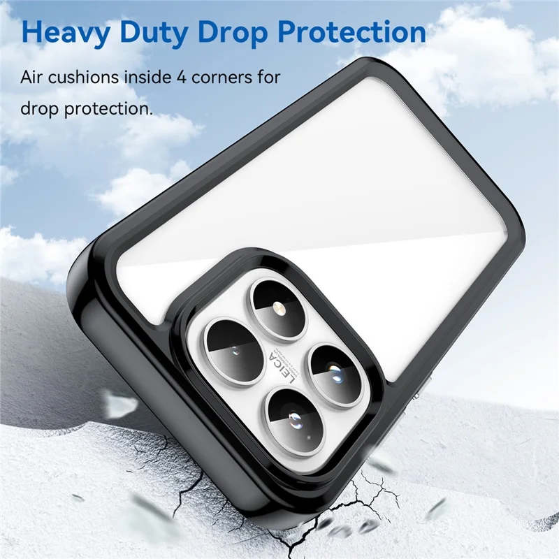 For Xiaomi 17 Case TPU + Acrylic Protective Clear Phone Cover - Black