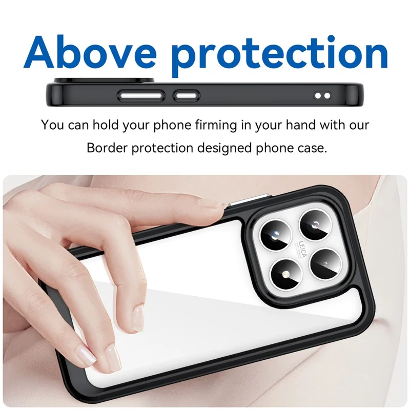 For Xiaomi 17 Case TPU + Acrylic Protective Clear Phone Cover - Black