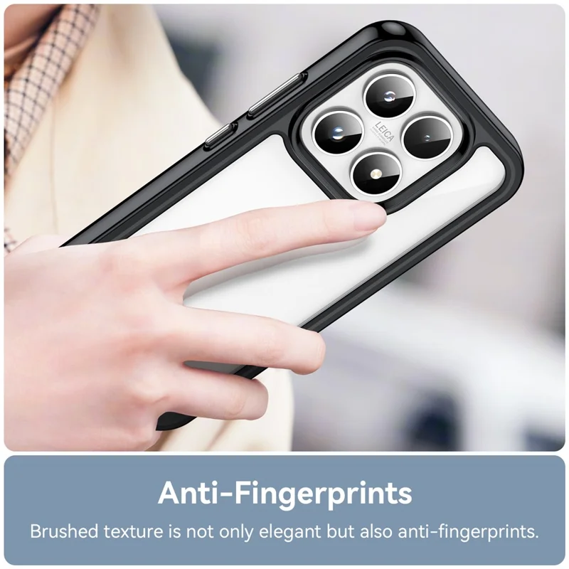 For Xiaomi 17 Case TPU + Acrylic Protective Clear Phone Cover - Black