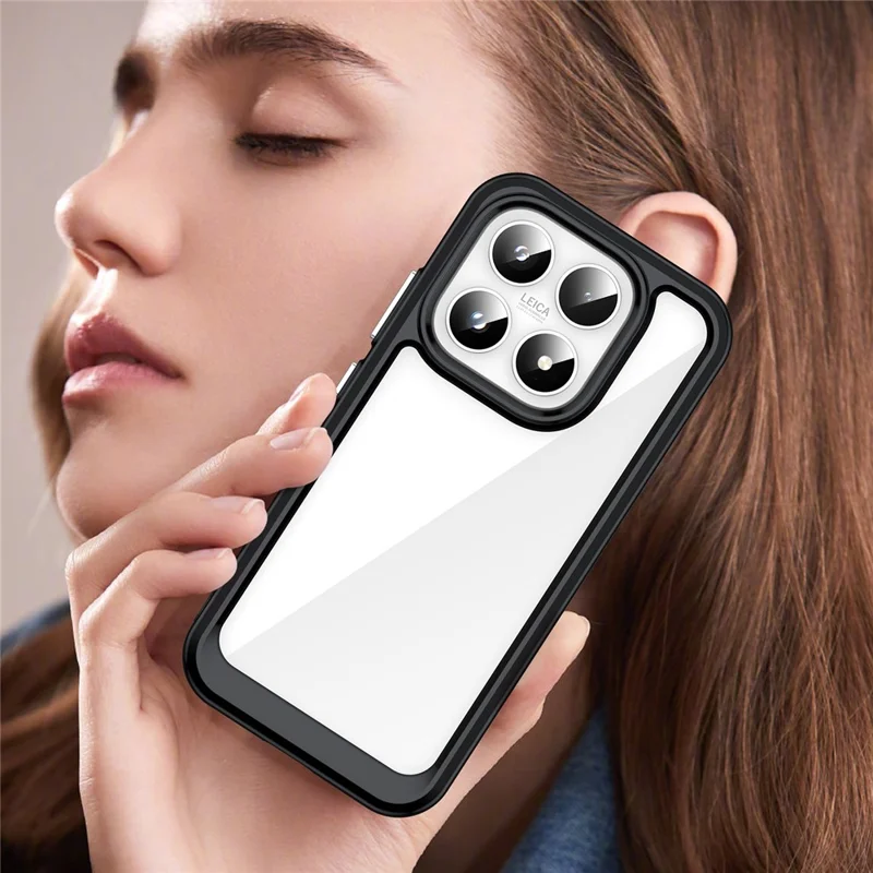 For Xiaomi 17 Case TPU + Acrylic Protective Clear Phone Cover - Black