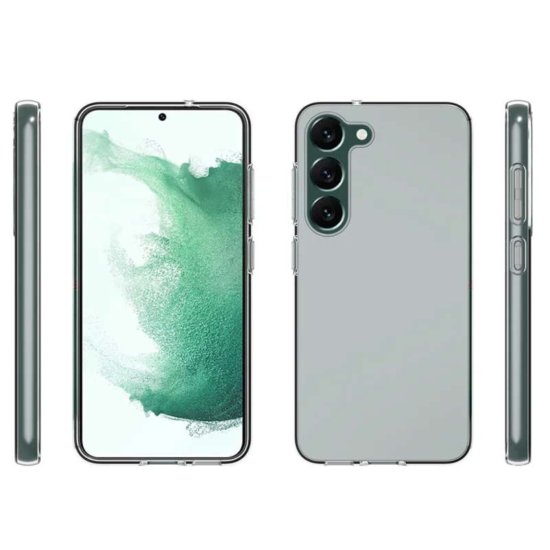 For Samsung Galaxy S23+ 10Pcs / Pack Transparent TPU Phone Back Case Inner Watermark-Free Scratch-resistant Cellphone Cover
