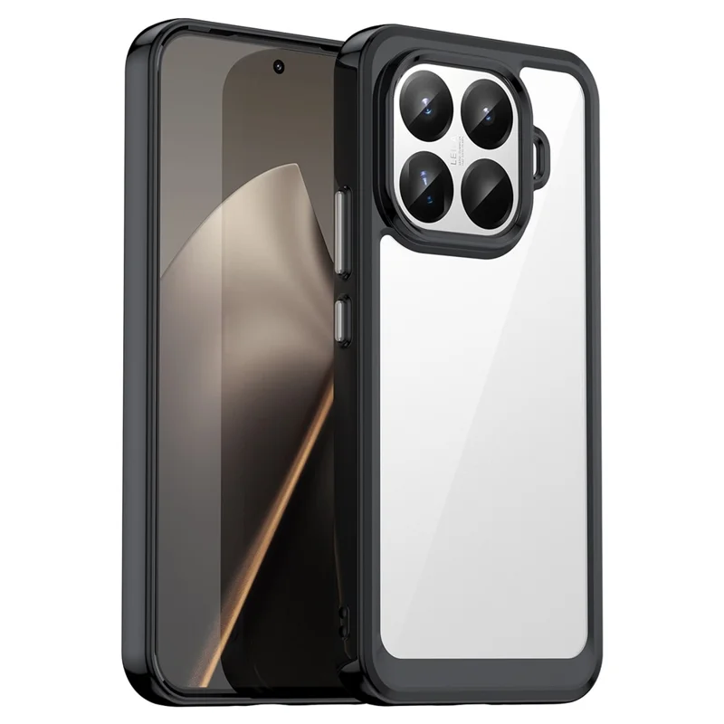Capa Xiaomi 15T Pro - TPU + Acrílico Protetor Transparente - Preto