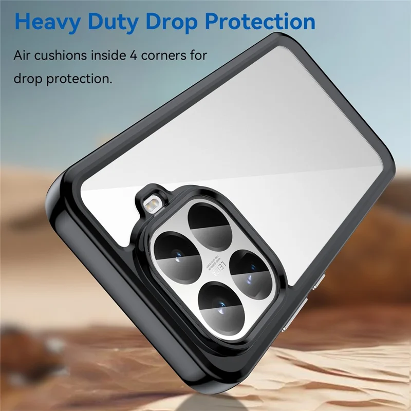 Capa Xiaomi 15T Pro - TPU + Acrílico Protetor Transparente - Preto