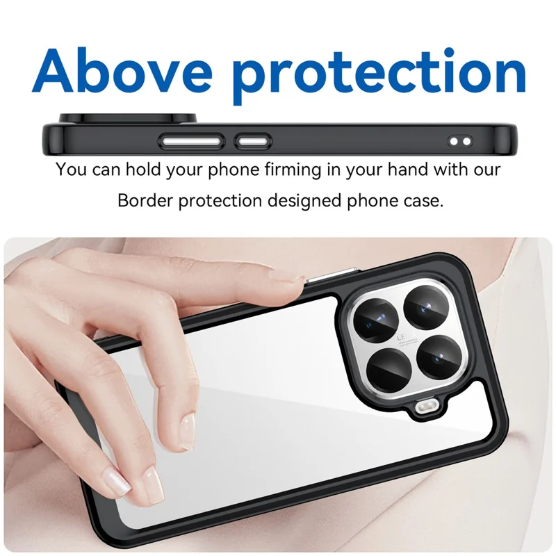 Capa Xiaomi 15T Pro - TPU + Acrílico Protetor Transparente - Preto