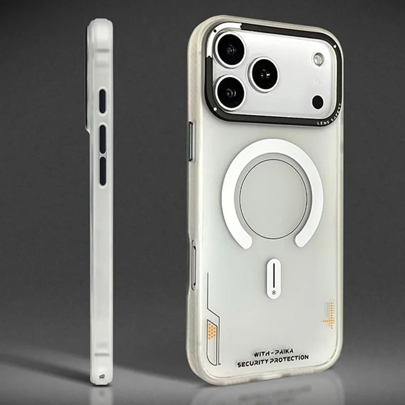 PAIKA Golden Sands Series For iPhone 17 Pro Max Case Compatible with MagSafe Matte PC + TPU Phone Cover - White