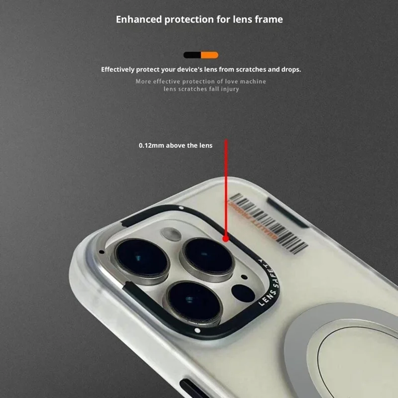 Série PAIKA Golden Sands para Capa de iPhone 16 Pro Max Compatível com MagSafe, Capa de Telefone PC + TPU Fosca - Branco