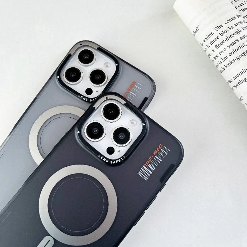 Série PAIKA Golden Sands para Capa de iPhone 16 Pro Max Compatível com MagSafe, Capa de Telefone PC + TPU Fosca - Branco