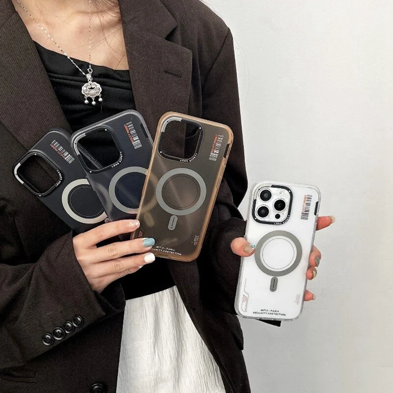 Série PAIKA Golden Sands para Capa de iPhone 16 Pro Max Compatível com MagSafe, Capa de Telefone PC + TPU Fosca - Branco