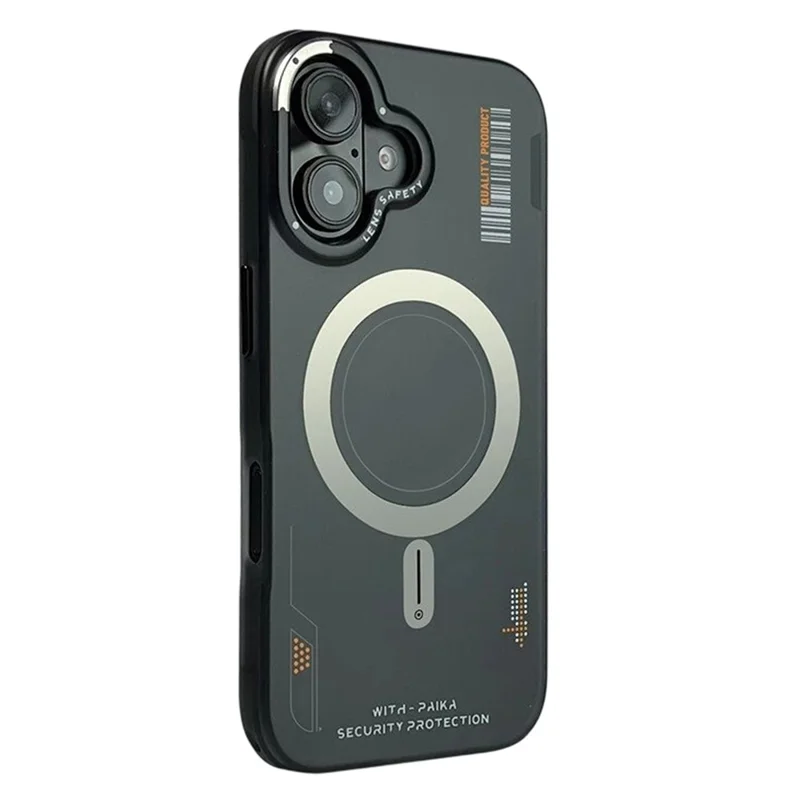 PAIKA Golden Sands Series For iPhone 16 Case Compatible with MagSafe Matte PC + TPU Phone Cover - Black