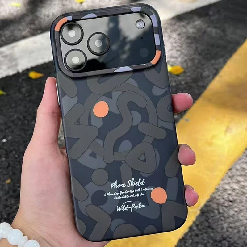 PAIKA Graffiti Series For iPhone 17 Pro Case Compatible with MagSafe PC + TPU Phone Cover - Black