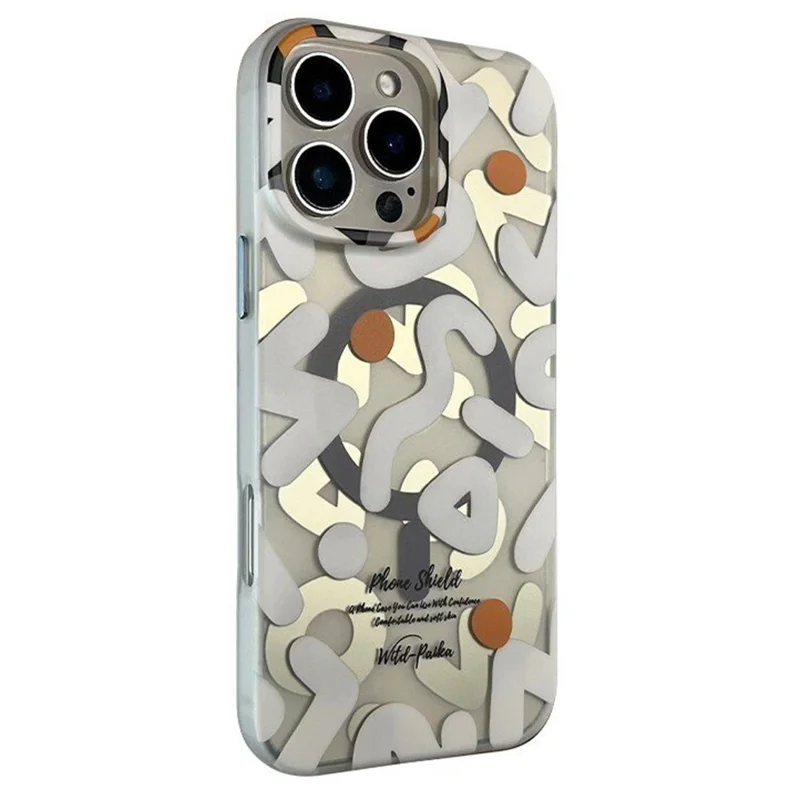 Série de grafite PAIKA para iPhone 16 Pro Max Case Compatível com MagSafe PC + Capa de telefone TPU - Branco