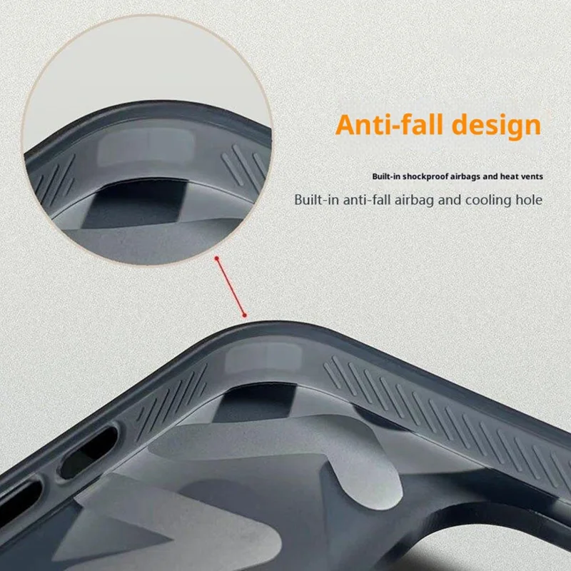 Série de grafite PAIKA para iPhone 16 Pro Max Case Compatível com MagSafe PC + Capa de telefone TPU - Branco