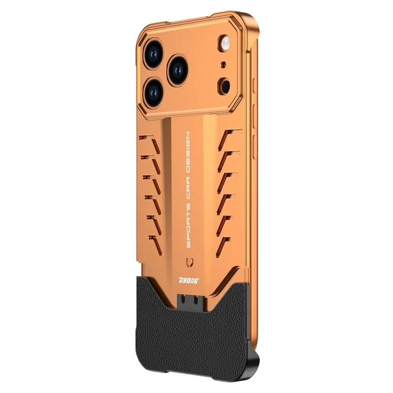 DYONG For iPhone 17 Pro Metal Case Snap-Open Design Heat Dissipation Shockproof Phone Cover - Orange