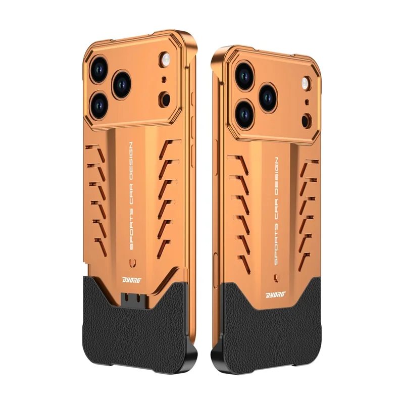DYONG For iPhone 17 Pro Metal Case Snap-Open Design Heat Dissipation Shockproof Phone Cover - Orange