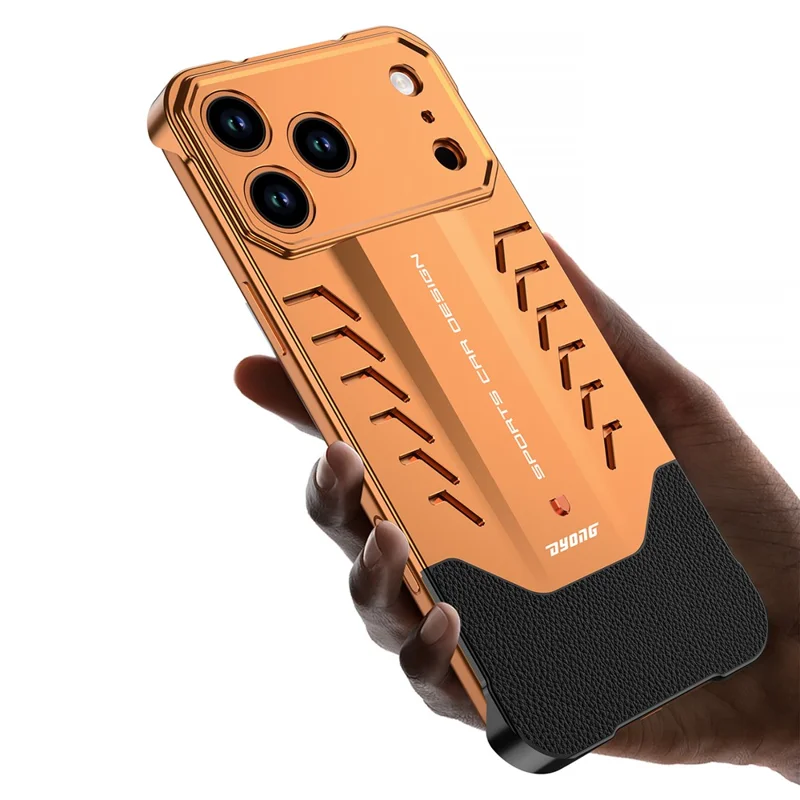 DYONG For iPhone 17 Pro Metal Case Snap-Open Design Heat Dissipation Shockproof Phone Cover - Orange