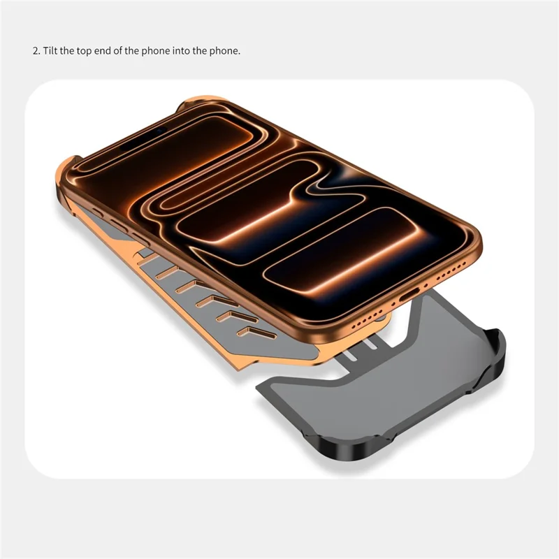 DYONG For iPhone 17 Pro Metal Case Snap-Open Design Heat Dissipation Shockproof Phone Cover - Orange