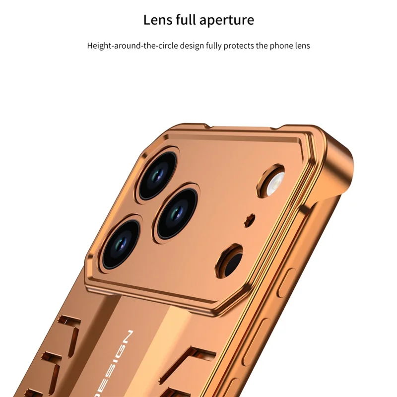 DYONG For iPhone 17 Pro Metal Case Snap-Open Design Heat Dissipation Shockproof Phone Cover - Orange