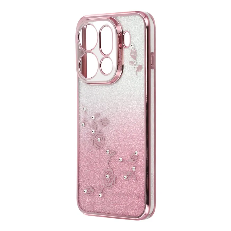 KADEM voor Oppo Find X9 Pro 5G hoesje Bloem TPU Flexibele Gradiënt Telefoonhoes - Roze Goud