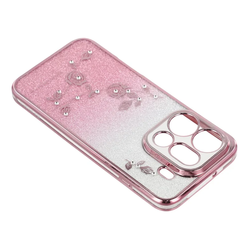 KADEM voor Oppo Find X9 Pro 5G hoesje Bloem TPU Flexibele Gradiënt Telefoonhoes - Roze Goud