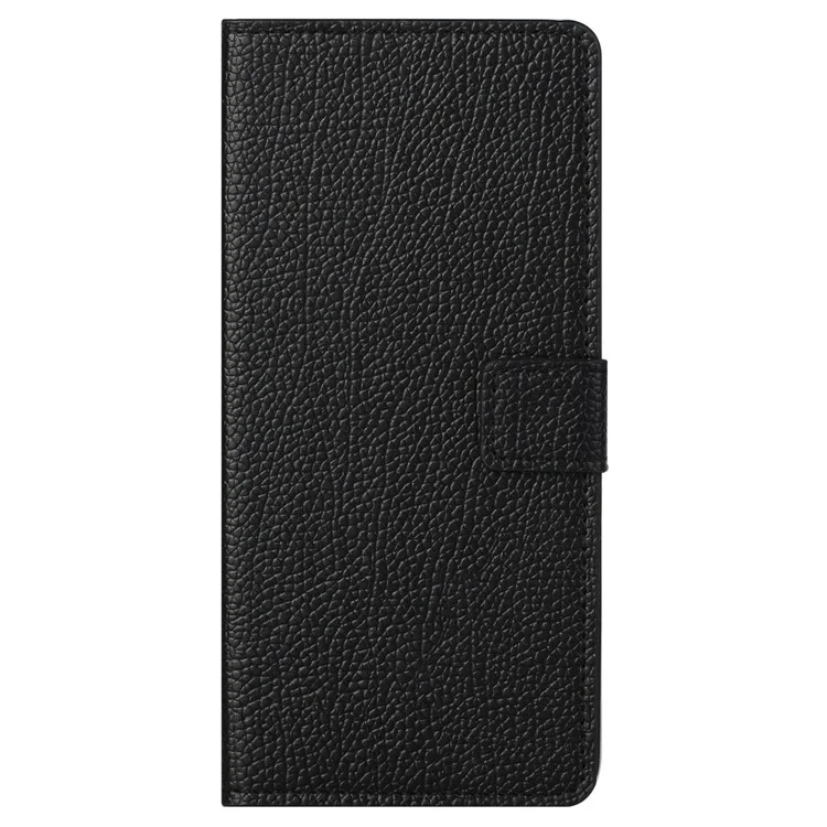 Litchi Texture Phone Case Para Samsung Galaxy S23 Plus, PU Leather + TPU Tubera Para Teléfono Resistente a Los Arañazos Con Soporte - Negro