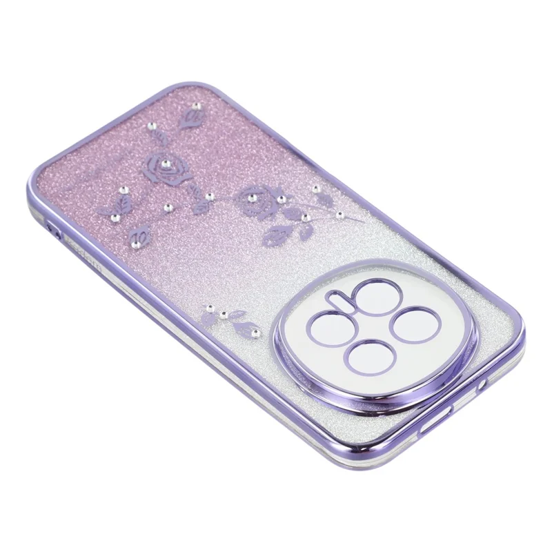 Capa de telefone KADEM For Honor Magic8 5G com padrão de flor, TPU gradiente e cordões - Roxo