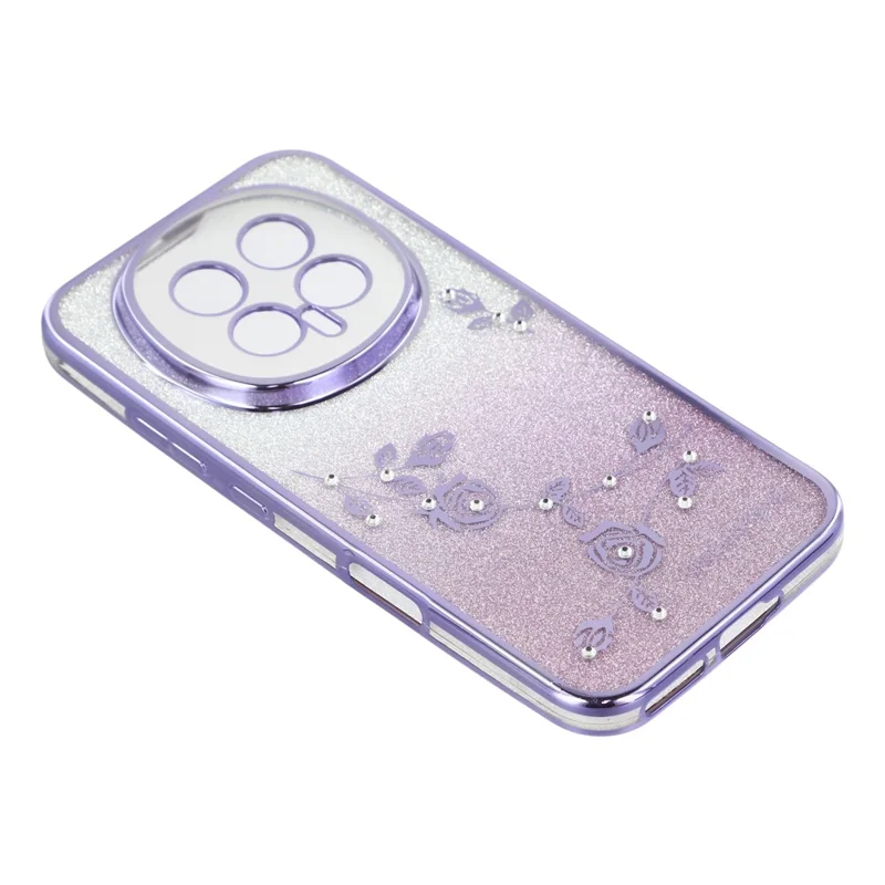 Capa de telefone KADEM For Honor Magic8 5G com padrão de flor, TPU gradiente e cordões - Roxo