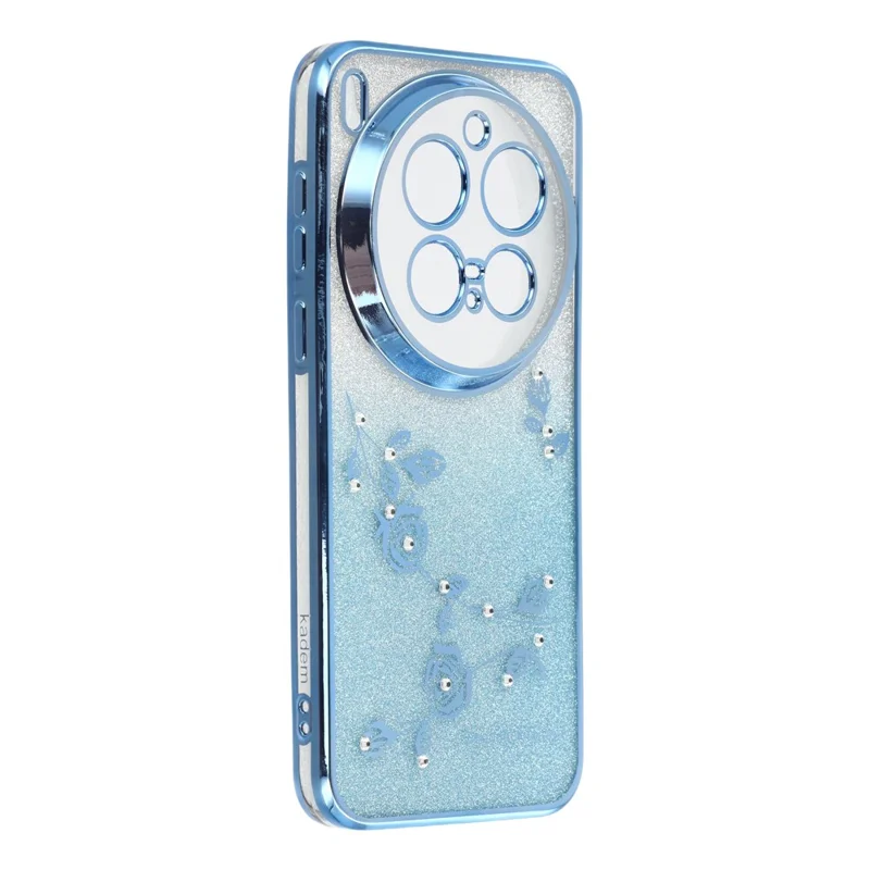 Capa KADEM para vivo X300 Pro 5G Flor TPU Flexível Gradiente Capa de Telefone - Azul
