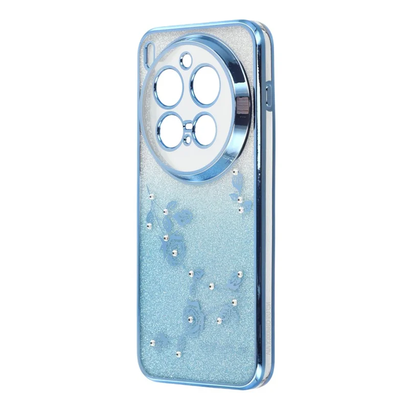 Capa KADEM para vivo X300 Pro 5G Flor TPU Flexível Gradiente Capa de Telefone - Azul