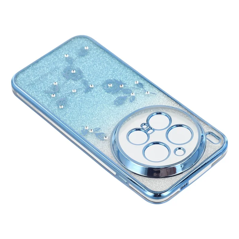 Capa KADEM para vivo X300 Pro 5G Flor TPU Flexível Gradiente Capa de Telefone - Azul