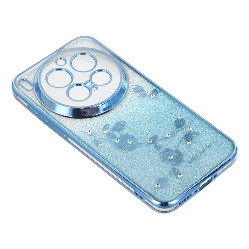 Capa KADEM para vivo X300 Pro 5G Flor TPU Flexível Gradiente Capa de Telefone - Azul