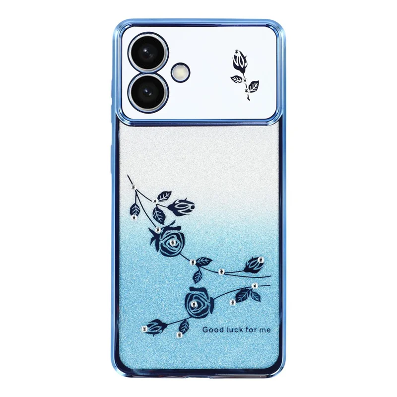 KADEM For Samsung Galaxy S26 Edge Case Flower TPU Flexible Gradient Phone Cover - Blue