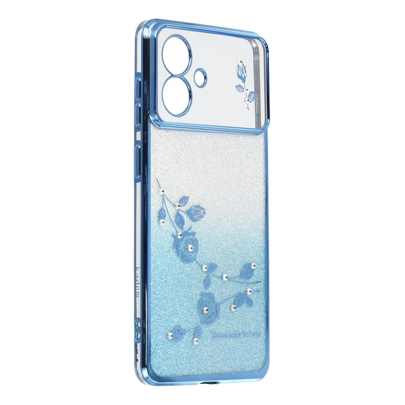 KADEM For Samsung Galaxy S26 Edge Case Flower TPU Flexible Gradient Phone Cover - Blue