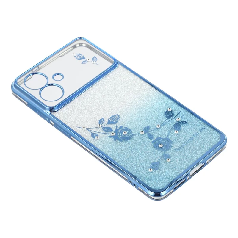 KADEM For Samsung Galaxy S26 Edge Case Flower TPU Flexible Gradient Phone Cover - Blue