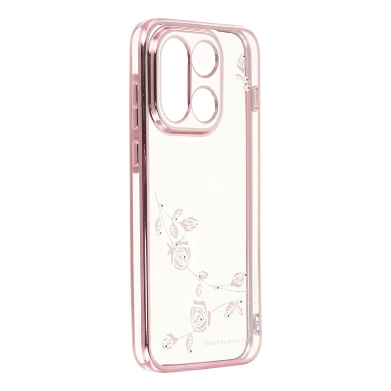 KADEM Für OnePlus 15 5G Hülle Blume Rhinestone Dekor TPU Handyhülle - Roségold