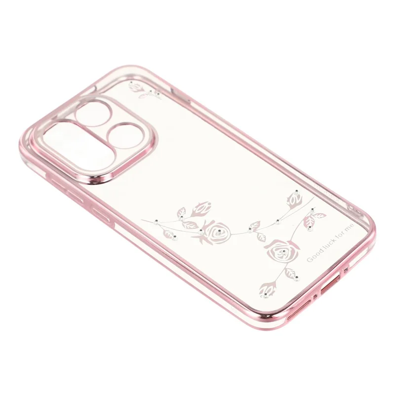 KADEM Für OnePlus 15 5G Hülle Blume Rhinestone Dekor TPU Handyhülle - Roségold