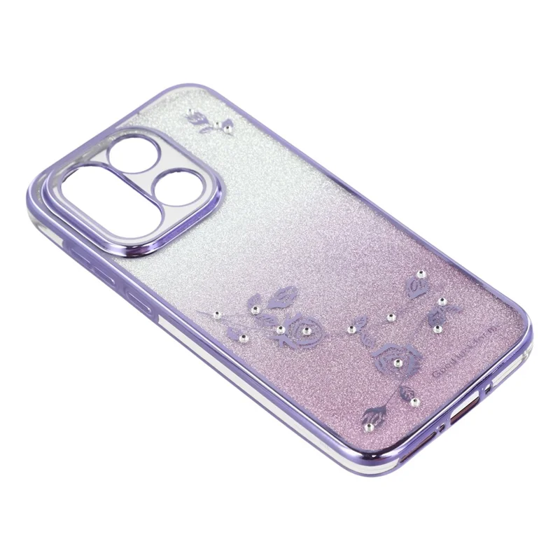 KADEM voor OnePlus 15 5G-hoesje Bloem TPU Flexibele Gradiënttelefoonhoes - Paars