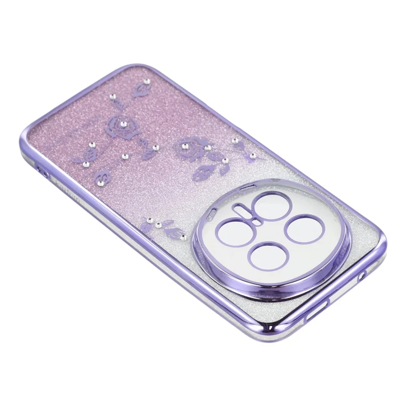 KADEM For Honor Magic8 Pro 5G Case Flower Pattern TPU Gradient Phone Cover with Lanyards - Purple