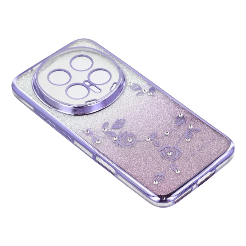 KADEM For Honor Magic8 Pro 5G Case Flower Pattern TPU Gradient Phone Cover with Lanyards - Purple
