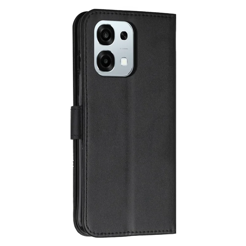 Leren telefoonhoesje voor Oppo F31 5G / A6 Pro 5G / 4G, inklapbare standaard, portemonnee, fliphoes met riem - Zwart